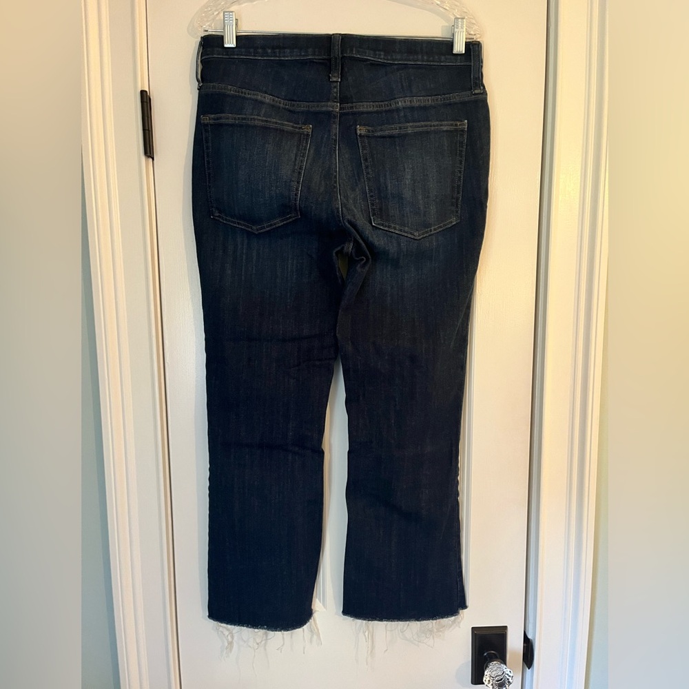 J. Crew 9” Demi Boot Cut Crop Jeans Raw Hem Size 30 Style BT563 - Picture 3 of 10